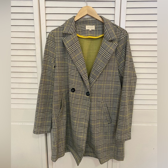 Melloday Plaid Topper Duster Jacket Size Large Lightweight - Picture 7 of 13
